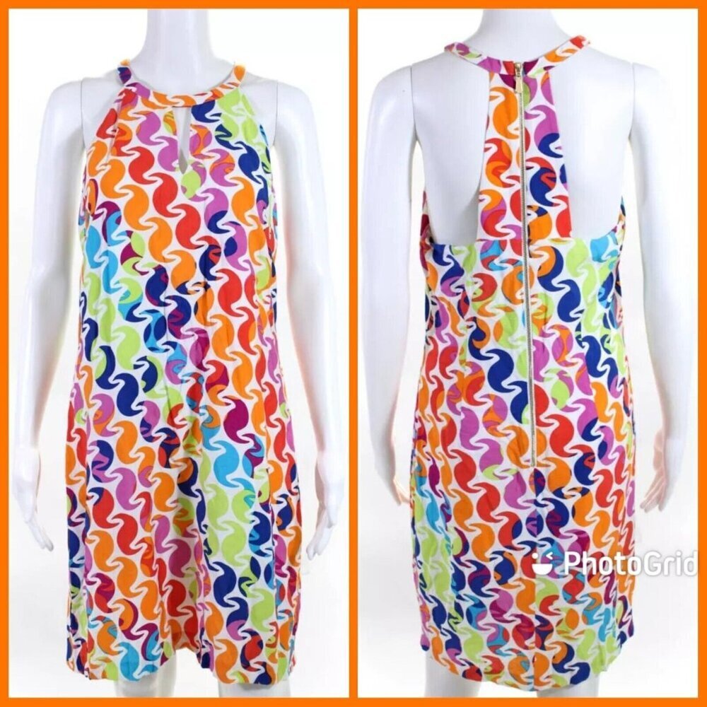 Laundry by Shelli Segal Colorful Abstract Shift Dress Multicolor Size 6 Lined